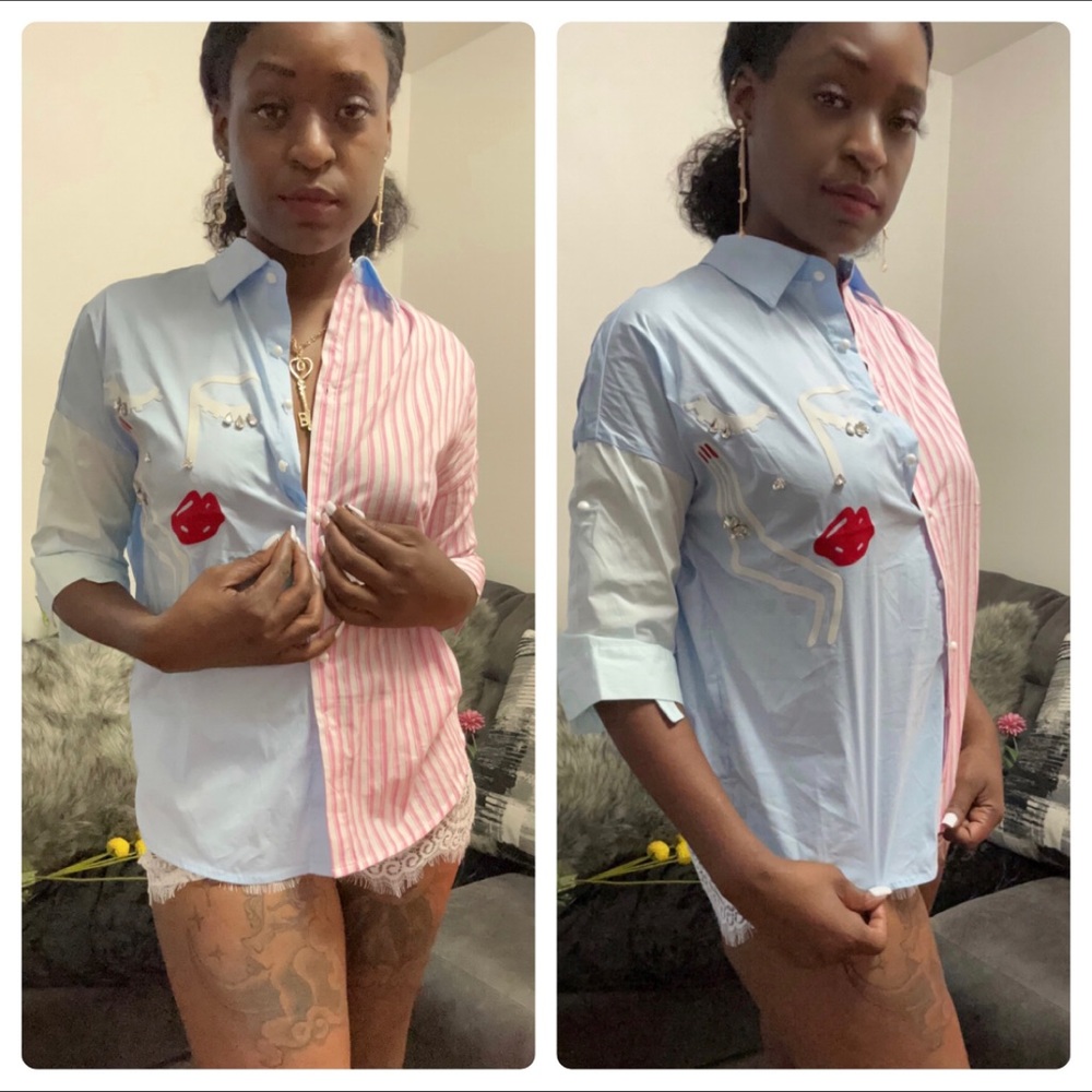 Picasso girl button up mid sleeve